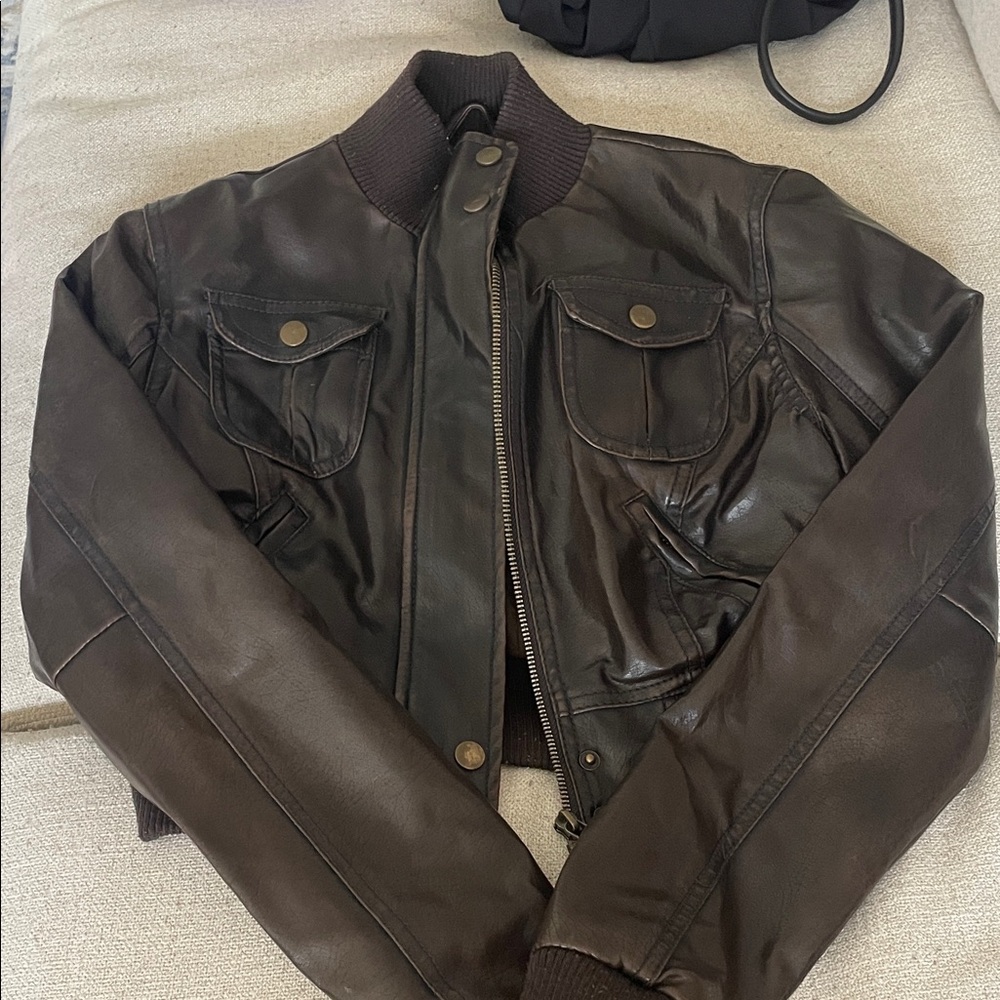 Womans Brown Leather Jacket